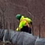 directional drilling prep: fences are put in place to seal area off