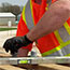 switch yard construction: workers build cement blocks